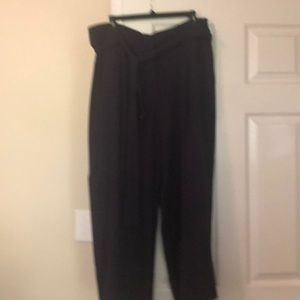 Joules navy tie waisted wide leg pants